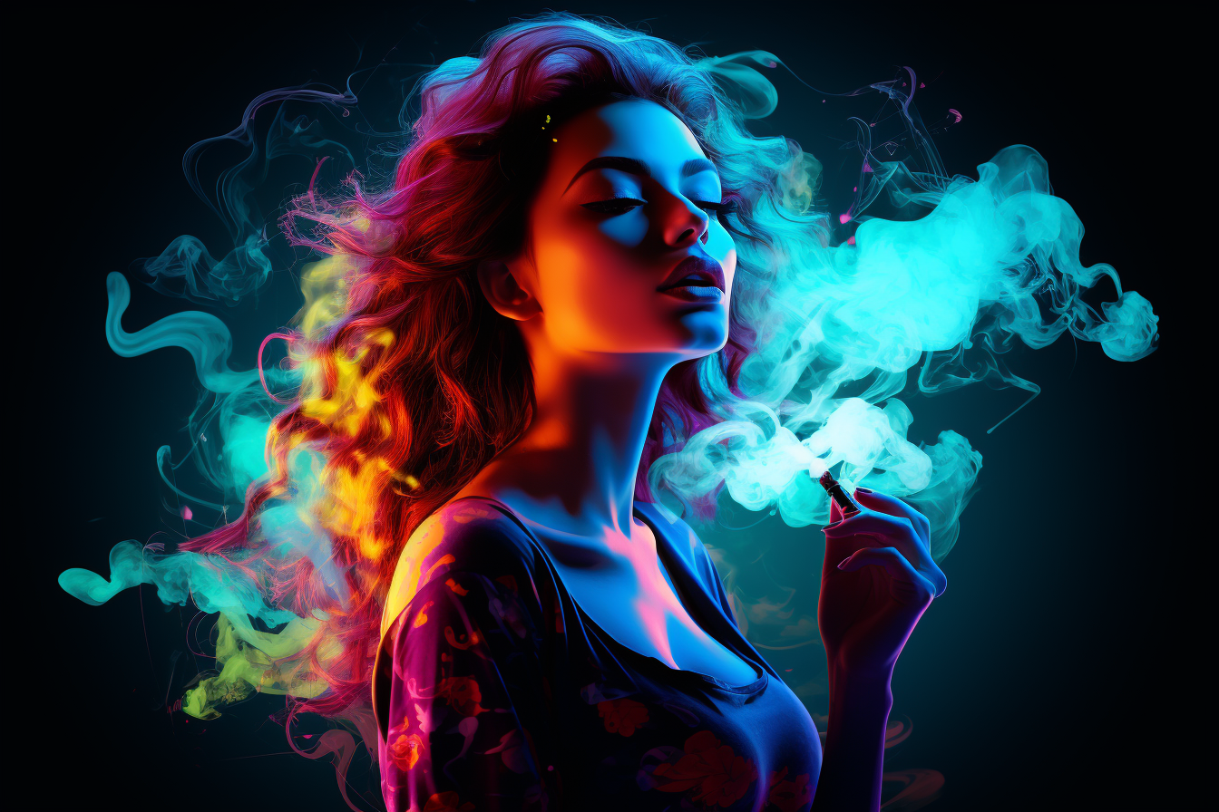 0xquant_a_woman_smoking_a_vaporizer_in_the_style_of_glowing_col_7af93fae-3a69-4065-b49a-7861d3876a2b.png