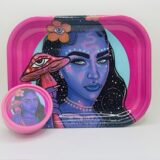 Small Rolling Tray with matching plastic grinder